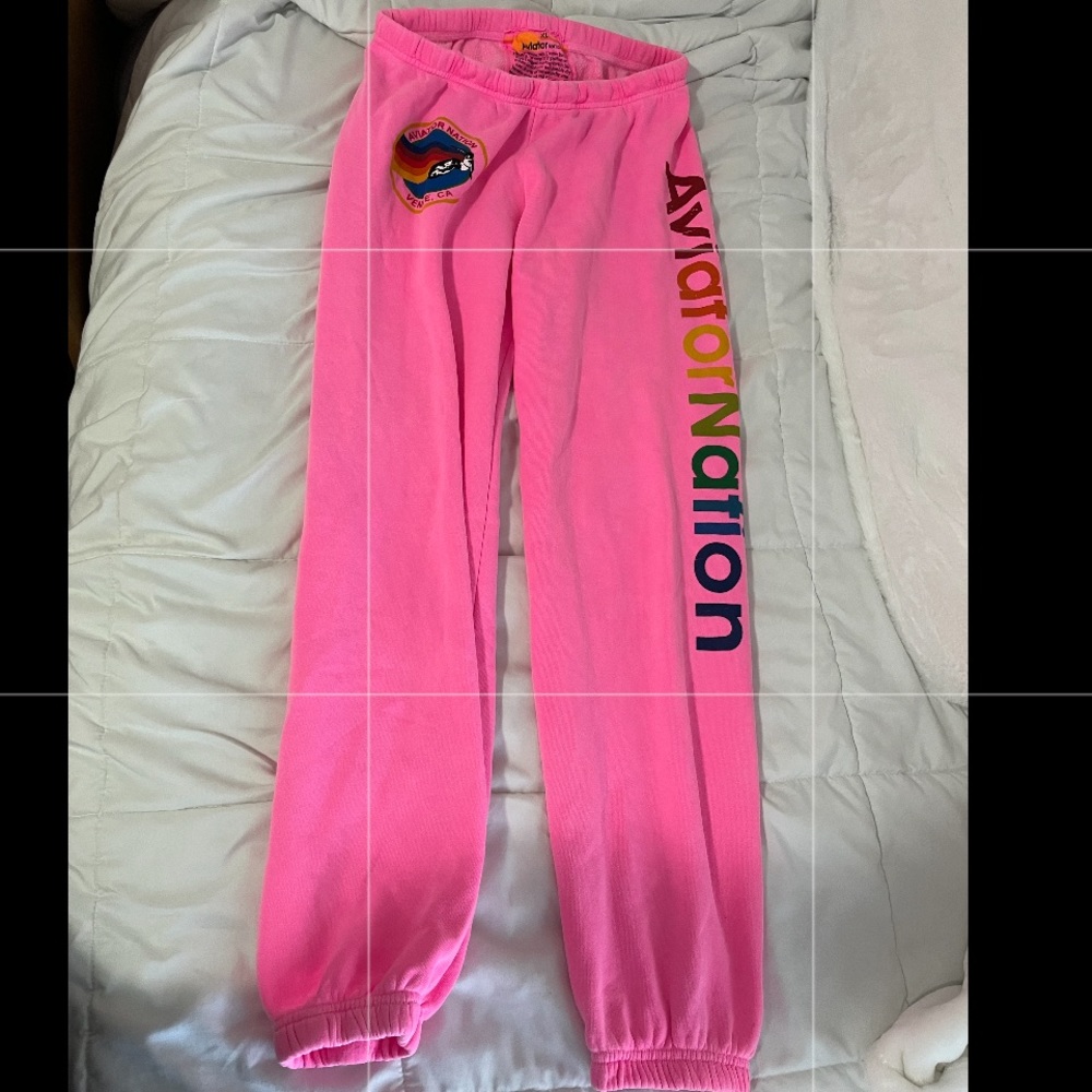 Aviator Nation sweatpants neon pink
